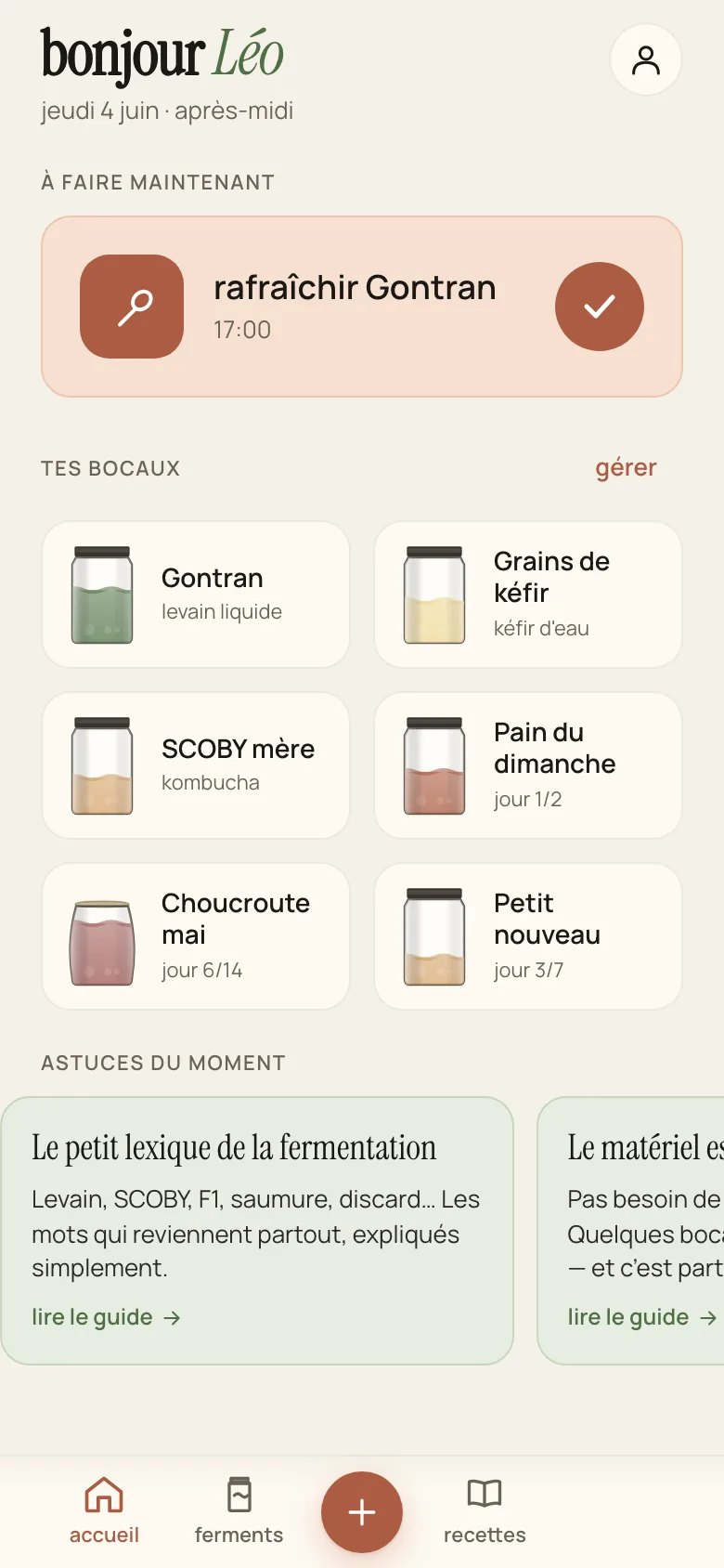 L'accueil de Bloup : les tâches du jour et les ferments de Léo